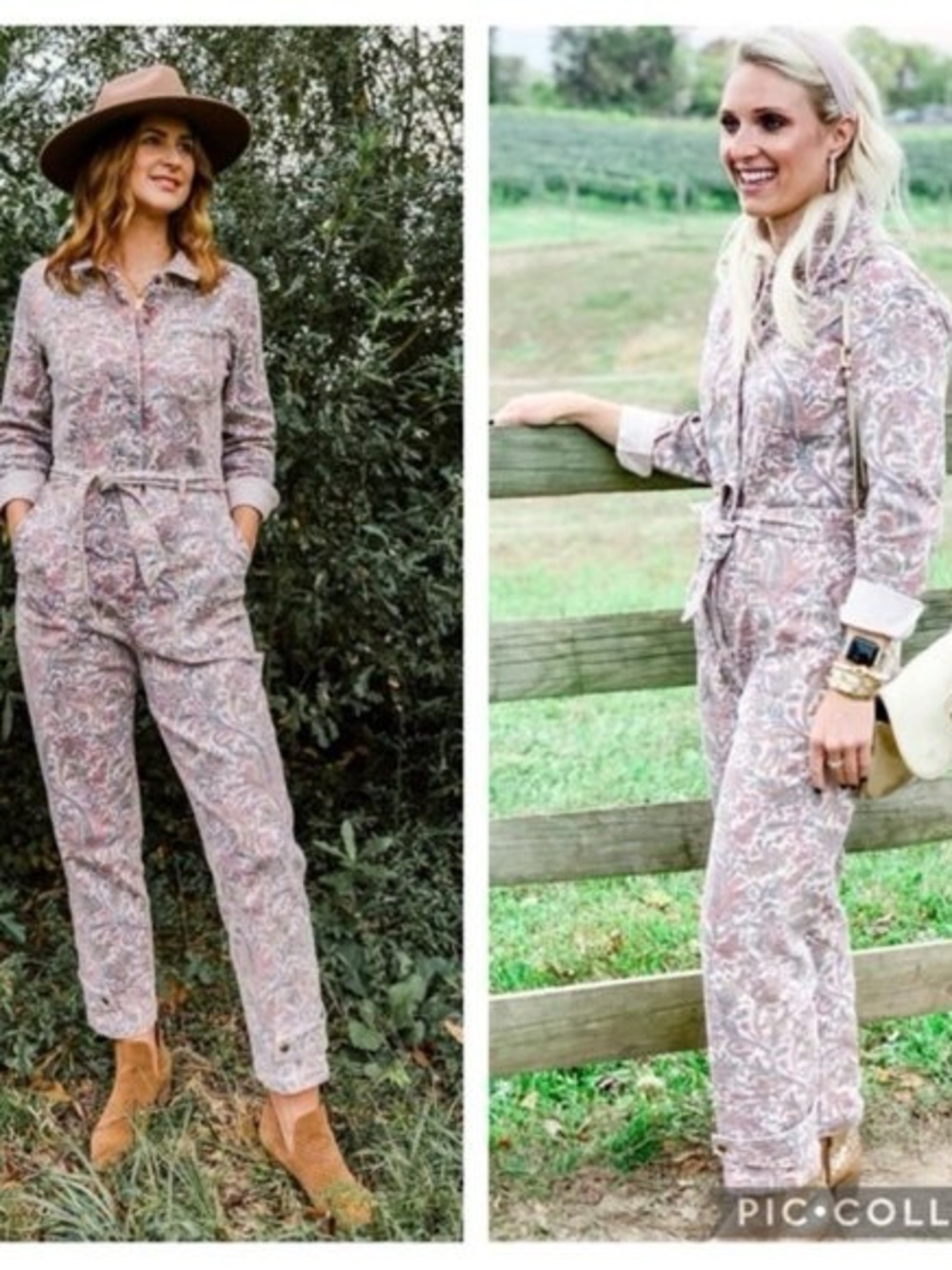 Anthropologie paisley jumpsuit belted, boho, cottage core, western size small - Picture 3 of 7